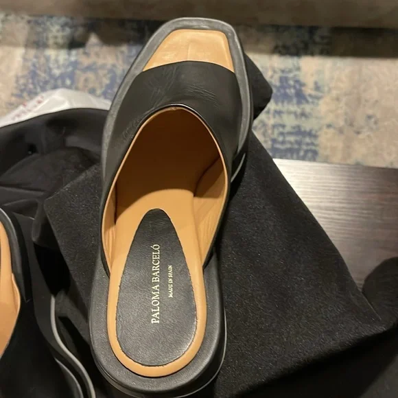 Paloma Barcelo made in Spain, black leather wedge, size 41 - Picture 6 of 12